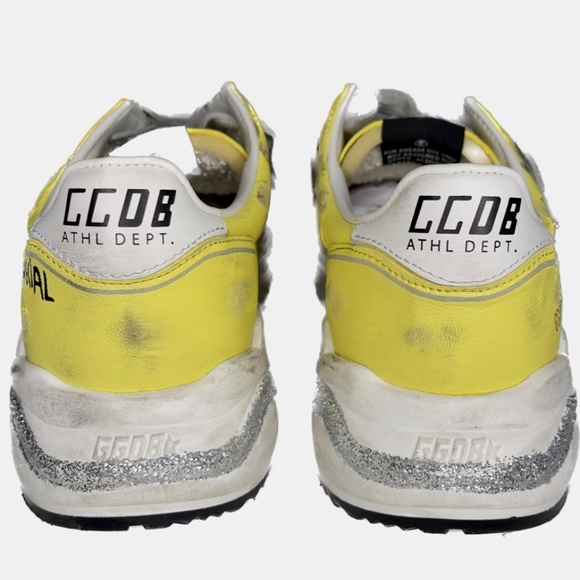 GOLDEN GOOSE WMNS Running Sole in Yellow Nappa with pink glitter star US8/EU38 - Picture 9 of 10